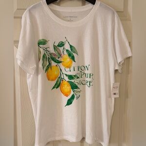 NWT Lucky Brand Citron et Pur Sucre Lemon Graphic Tee XL
